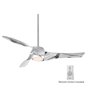 Artemis 58 in. Integrated LED Indoor Liquid Nickel Ceiling Fan with Light and Remote Control