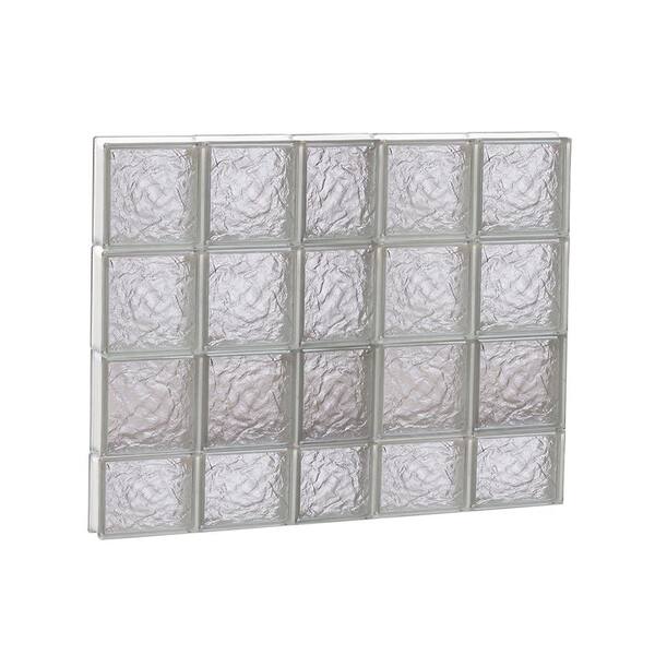 Clearly Secure 36.75 in. x 29 in. x 3.125 in. Frameless Ice Pattern Non-Vented Glass Block Window
