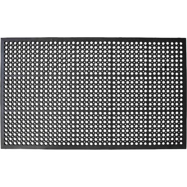 Black 36 in. x 36 in. Rubber Outdoor Door Mat