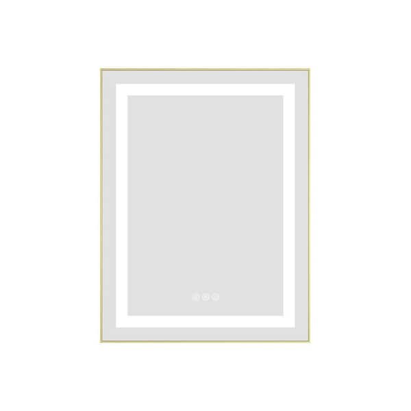 28 in. W x 24 in. H Rectangular Aluminum Frameless LED Anti-Fog Dimmable Wall Mount Bathroom Vanity Mirror