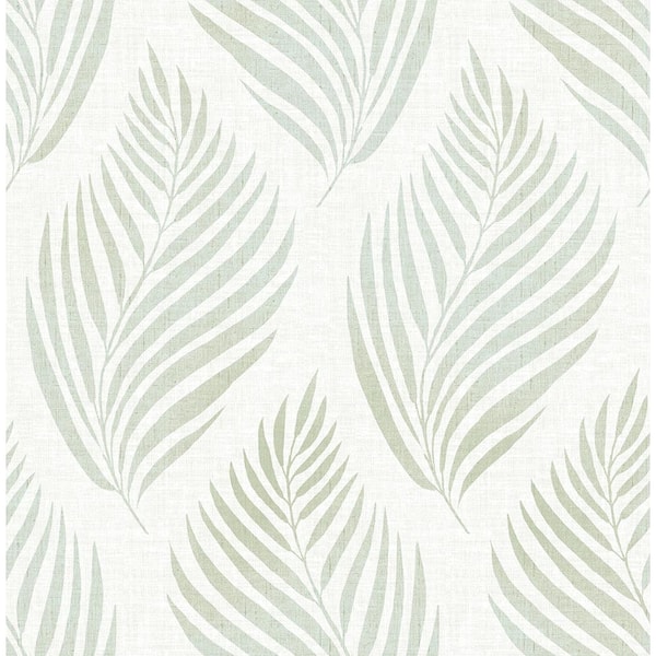 Brewster Patrice Green Linen Leaf Paper Strippable Roll (Covers 56.4 sq. ft.)