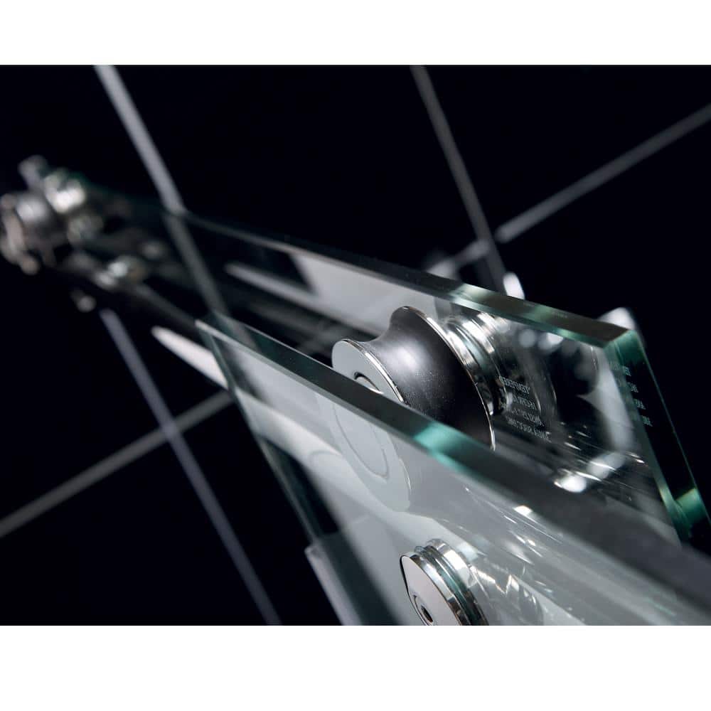 Polished Stainless Steel Frameless Sliding Shower Enclosure