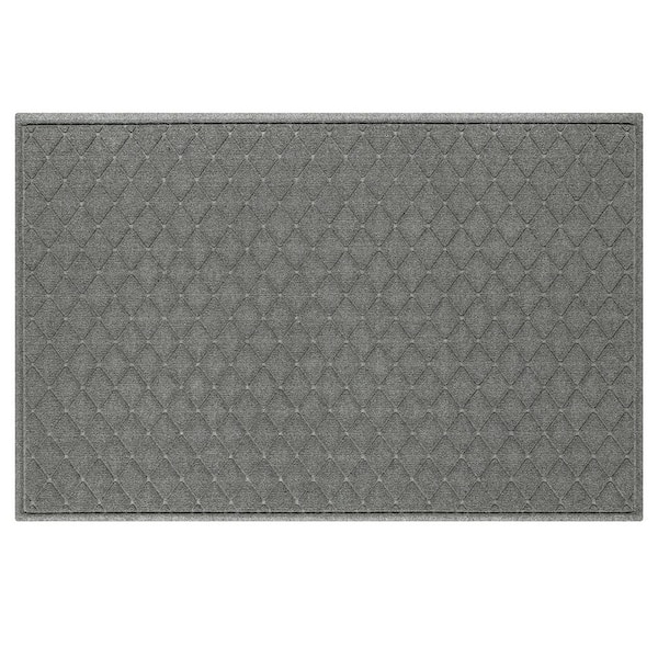 Bungalow Flooring Waterhog Argyle Medium Gray 45 in. x 70 in. PET Polyester Indoor Outdoor Estate Mat