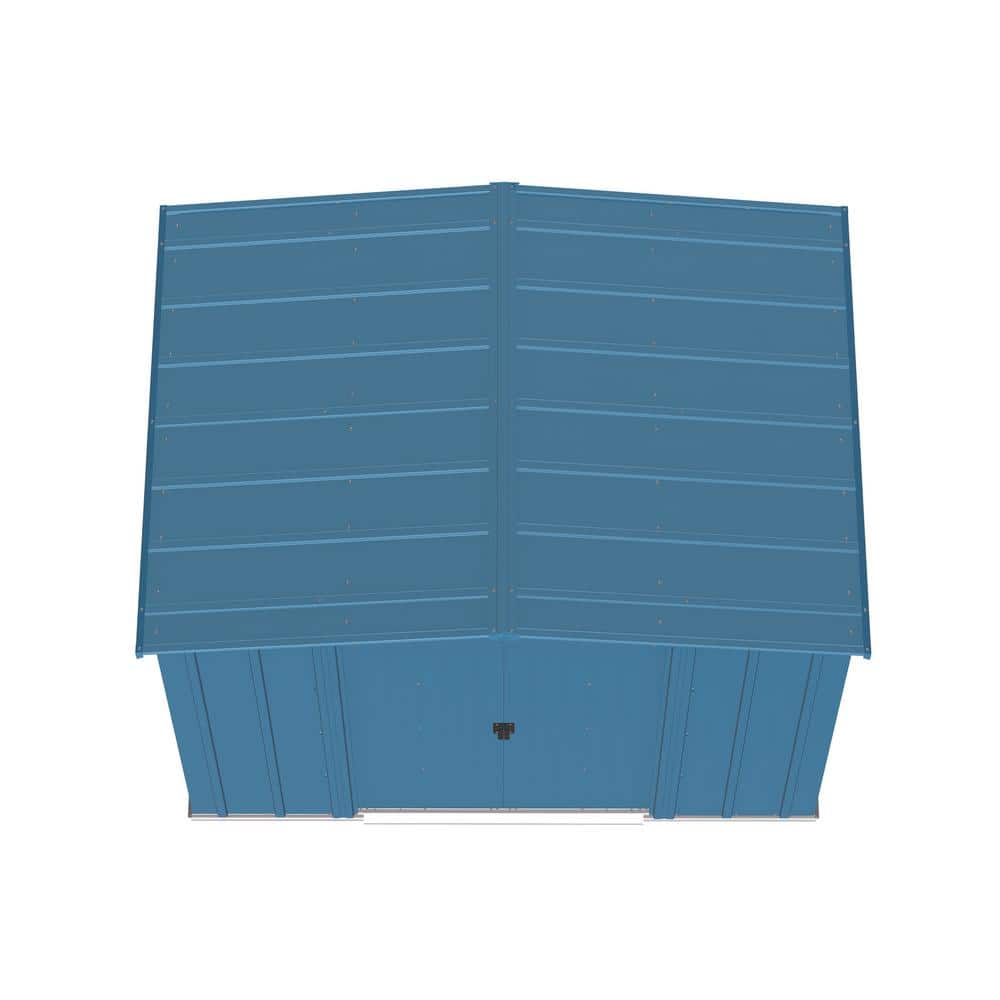 8 ft x 6 ft Blue Grey Galvanized Steel Storage Shed