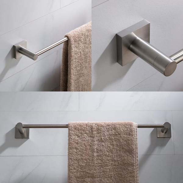 Basics Modern Bathroom Towel Bar Rack, Satin Nickel, 18 Inch, Towel  Bars -  Canada