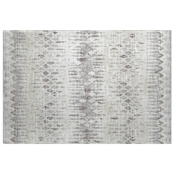 Dream Shag Premium Machine Washable Abstract ADS38 Beige 3 ft. x 4 ft. Area Rug