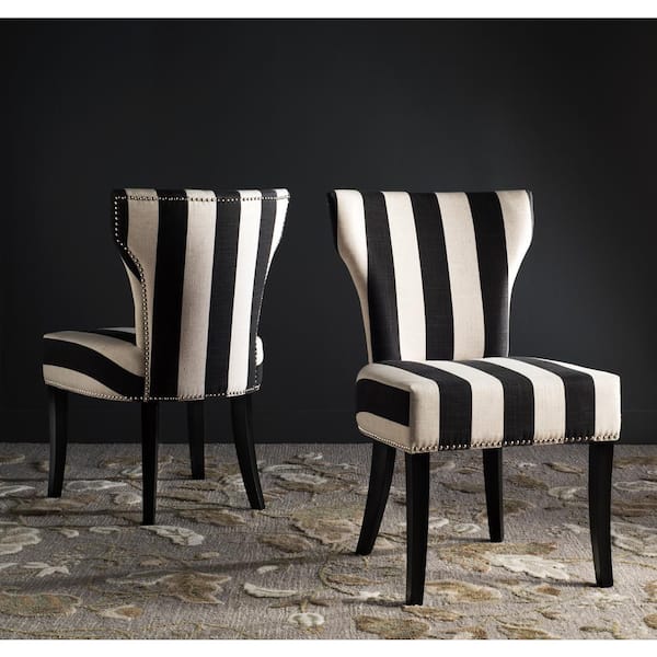 SAFAVIEH Jappic 22in. Black/White Side Chairs (Set of 2)