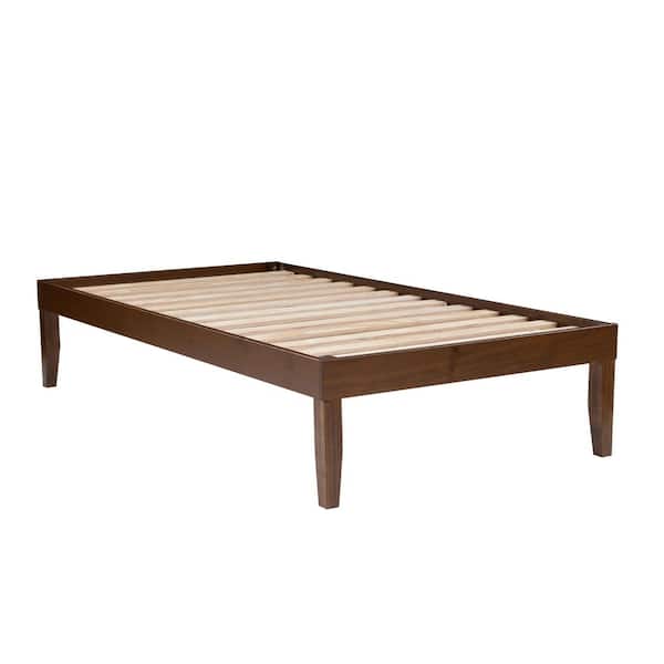 Linon Home Decor Pheba Brown Walnut Wood Frame Twin Platform Bed