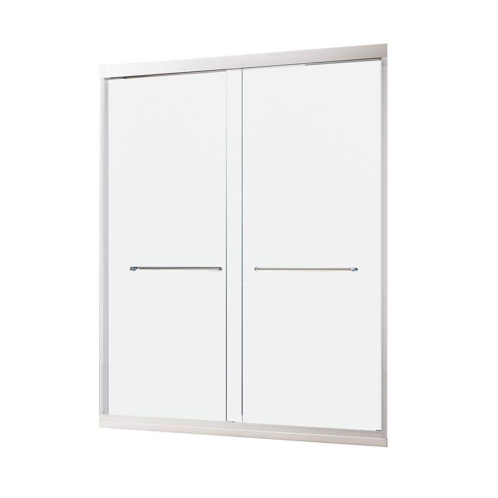 WEGATE 56 60 in. x 72 in. Chrome Aluminum Finish Adjustable Trimmable