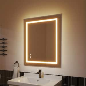 30 in. W x 36 in. H Frameless Rectangular Anti-Fog LED Wall Bathroom Dimmable Bright Mirror