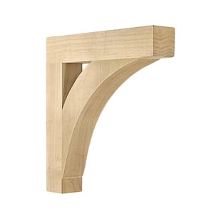 Farmhouse Arch Bracket - 9 in. x 9 in. x 1.5 in. - Solid Unfinished Hardwood with Keyhole Slots - DIY Home Wall Shelving