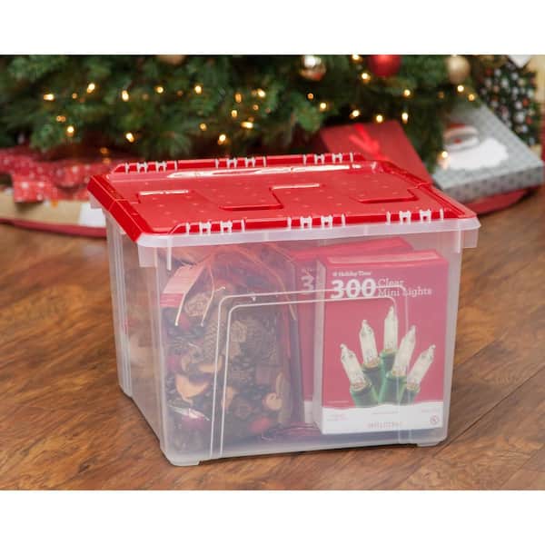 Santa's Bags Two Tray (4 in.) Christmas Ornament Storage Box (48 Ornaments)  - Red SB-10493-RED-RS - The Home Depot