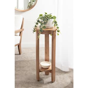 Foxford 12.01 in. Natural Round Wood Veneer/MDF End Table