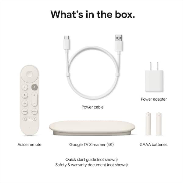 Google TV Streamer (4K) with Voice Remote - Porcelain GA05662-US