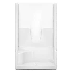 Remodeline 48 in. x 34 in. x 76 in. 4-Piece Shower Stall with Left Seat and Center Drain in White
