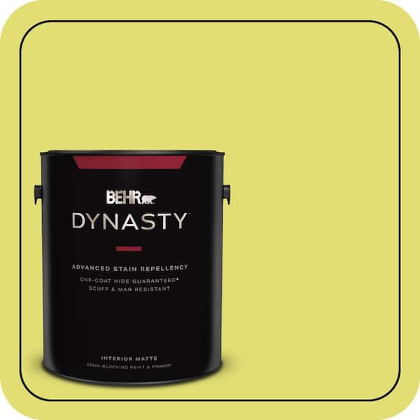 1 gal. #400B-4 Citron Matte Interior Stain-Blocking Paint & Primer