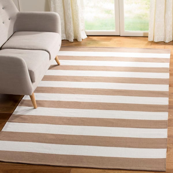 Montauk Sand/Ivory Doormat 3 ft. x 5 ft. Striped Area Rug