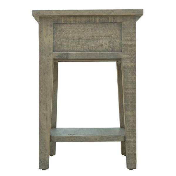 Andmakers Ashford 16 9 In X 20 1 Gray Rectangular Reclaimed Wood End Table With Storage Shelf And Drawer Tw Eg Lt01 La The Home Depot - Reclaimed Wood End Tables With Drawers