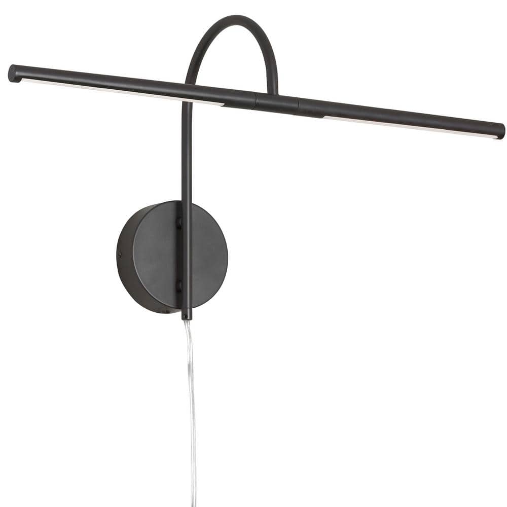 Display/Exhibit 12.75 in. 2-Lights Matte Black LED Picture Light