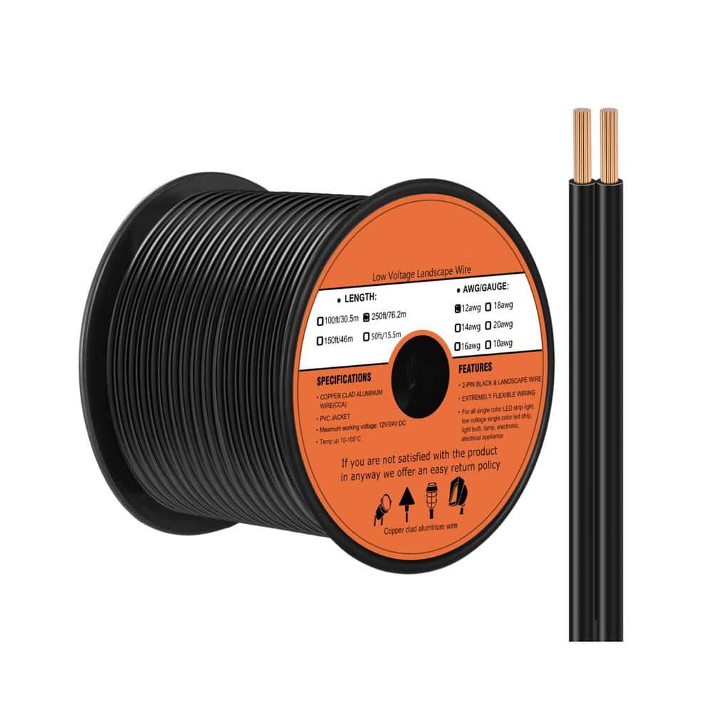 Vrbgify 250 ft. 12 Gauge 2-Conductor Stranded Grounded Landscape