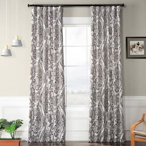 Tea Time Ochre Brown Room Darkening Curtain - 50 in. W x 96 in. L (1 Panel)