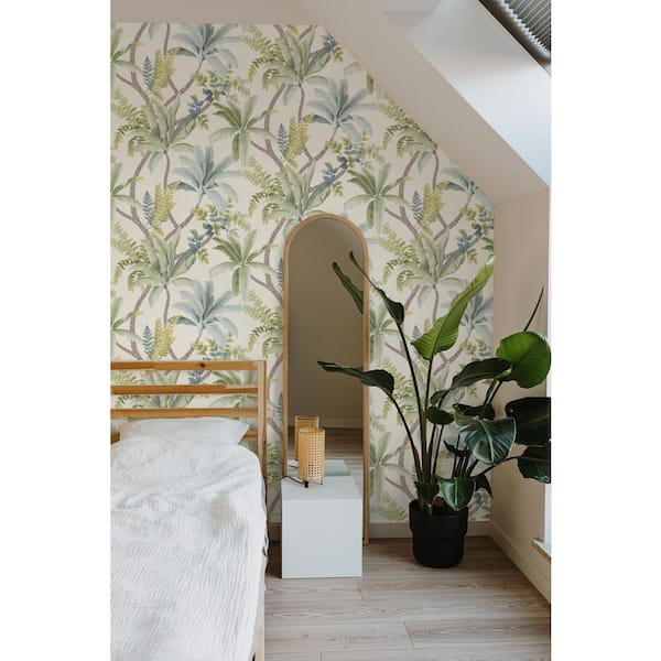 Trailing Palm Green Non-Pasted Wallpaper (Covers 56 sq.  ft. )