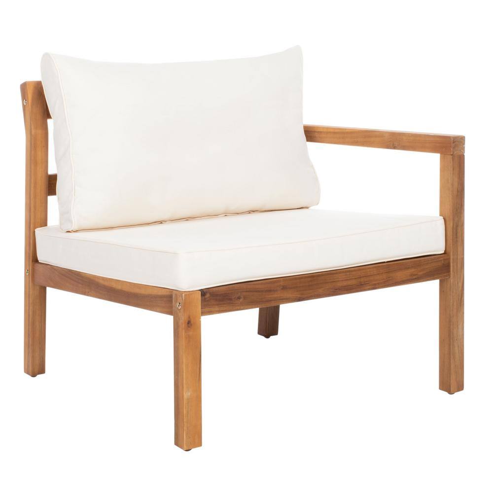 Single chair from the Pratia Natural Brown 5-piece Wood Outdoor Day Bed set.
