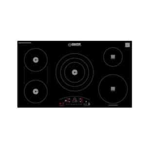 36 in. 240-Volt Built-in Hybrid Cooktop-3 Induction Plus 2 Ceramic Heating Element in Black