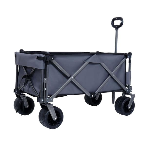 3.8 cu. ft. Gray Steel Garden Cart