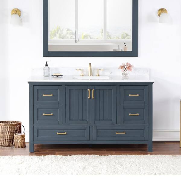 Altair Isla 60 in. W x 22 in. D x 34.5 in. H Single Sink Bath Vanity in ...