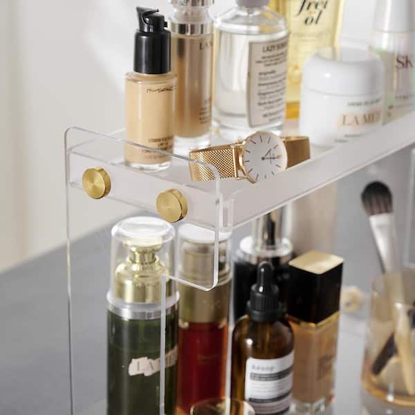 BWE Bathroom Counter Vanity Organizer 2-Tier Acrylic Countertop Perfume  Cabinet Makeup Storage Modern Holder Glacier Blue CF-001-BCL - The Home  Depot