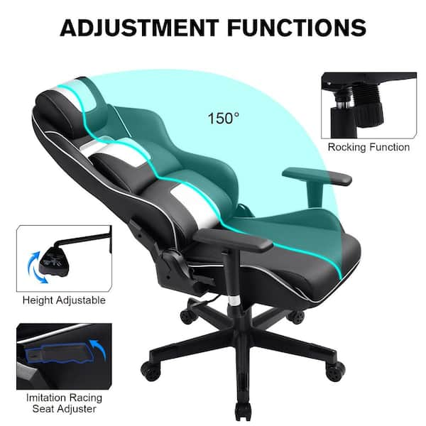  Office Chair with Foot Rest, Rubber Wheels Desk Chair with  Lumbar Support, Adjustable Headrest & 3D Armrest, Mesh Computer Chair for  Adults, Reclining Home Office Chair BlackGray : Home & Kitchen