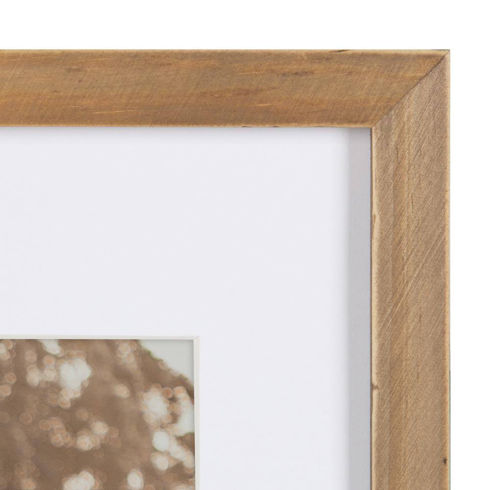 Rustic Brown Wood 12x15 Wall Gallery Frame Set, 11x14 matted to 8x10
