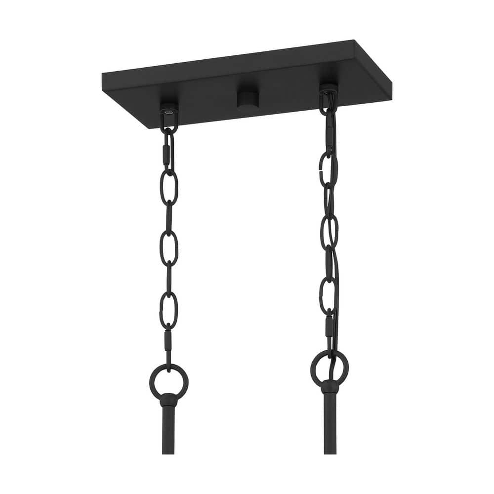 Matte Black Steel 5-Light Candle Island Chandelier