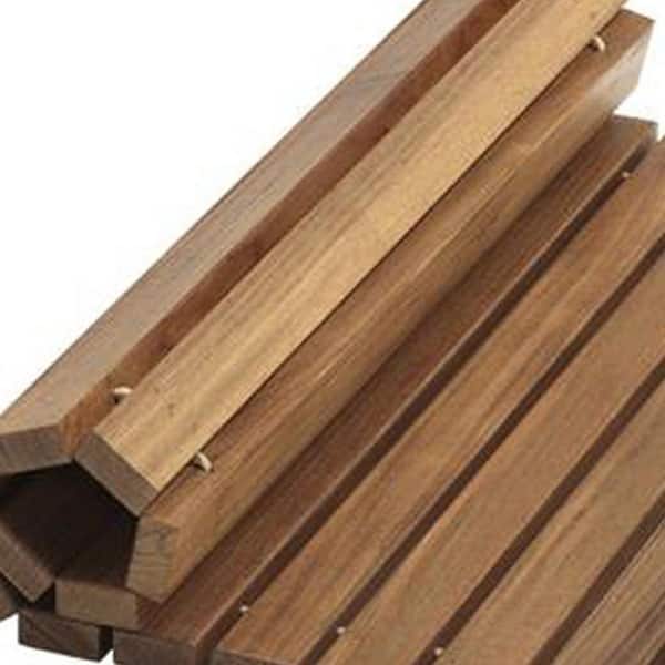 19.75 in. x 19.75 in. Brown Solid Color Wood Square Bath Mat