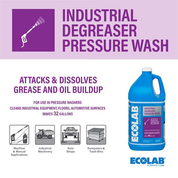 ECOLAB - 1 Gal. Industrial Degreaser Pressure Wash Concentrate, Advanced cleaning for Commercial, Automotive and Equipment