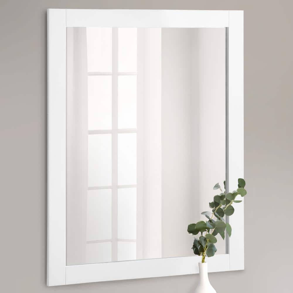 Shorewood 30-Inch White Wood Framed Rectangular Mirror