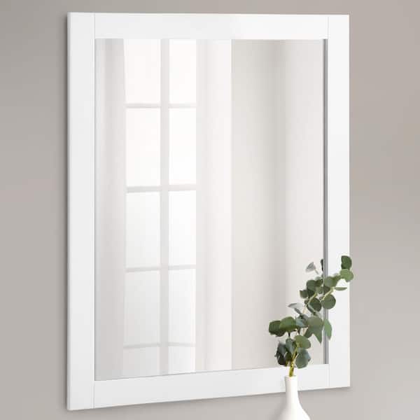 Design House 24 in. W x 30 in. H Framed Rectangular Bathroom Vanity Mirror in Semi-Gloss White