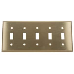 Stainless Steel 5-Gang Toggle Wall Plate (1-Pack)