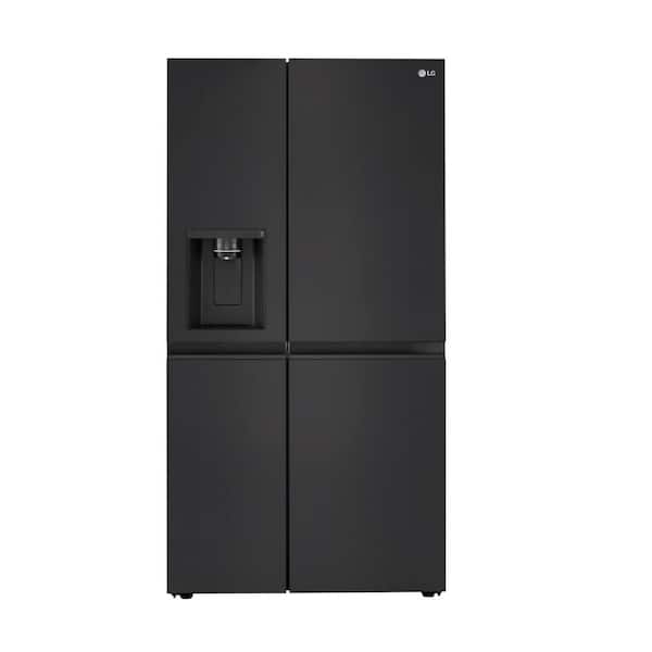 LG 27 cu. ft. Side by Side Refrigerator w/ Pocket Handles,Door Cooling, External Ice and Water Dispenser in Smooth Black