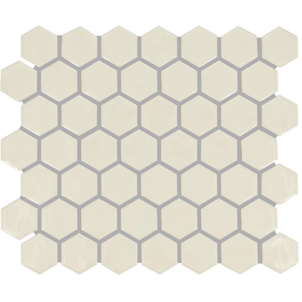 Artezen Nordic Sand 12 in. x 10 in. Glossy Ceramic Hexagon Mosaic Wall Tile (9.72 sq. ft. /case) price history on PriceWatchPro