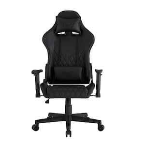Avary Black Faux Leather Game Chair Swivel, Adjustable Back Angle, Seat Height and Armrest