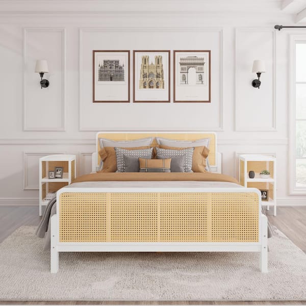 Rattan full size bed discount