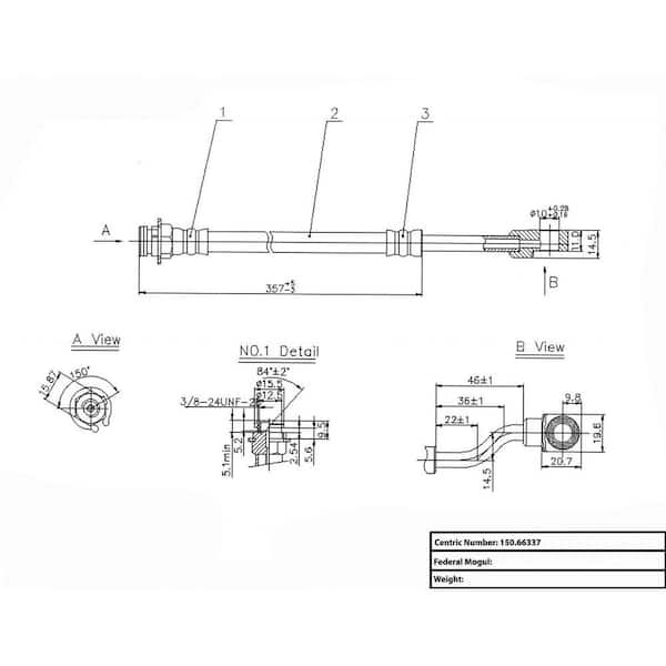 Centric Parts Brake Hydraulic Hose
