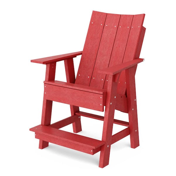 Wildridge Contemporary Cardinal Red Plastic Outdoor High Adirondack Chair