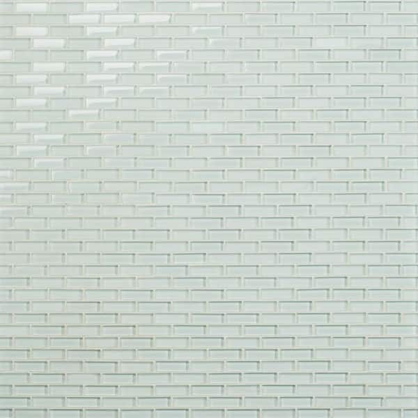 Ivy Hill Tile Contempo Seafoam 2 in. x.31 in. Brick Glass Tile Sample