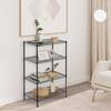 smusei 4 Tier Open Shelving Units Freestanding Kitchen Storage Rack  Standing Kitchen Rack Organizer Large Capacity with Metal Wire Fence Wood  Look