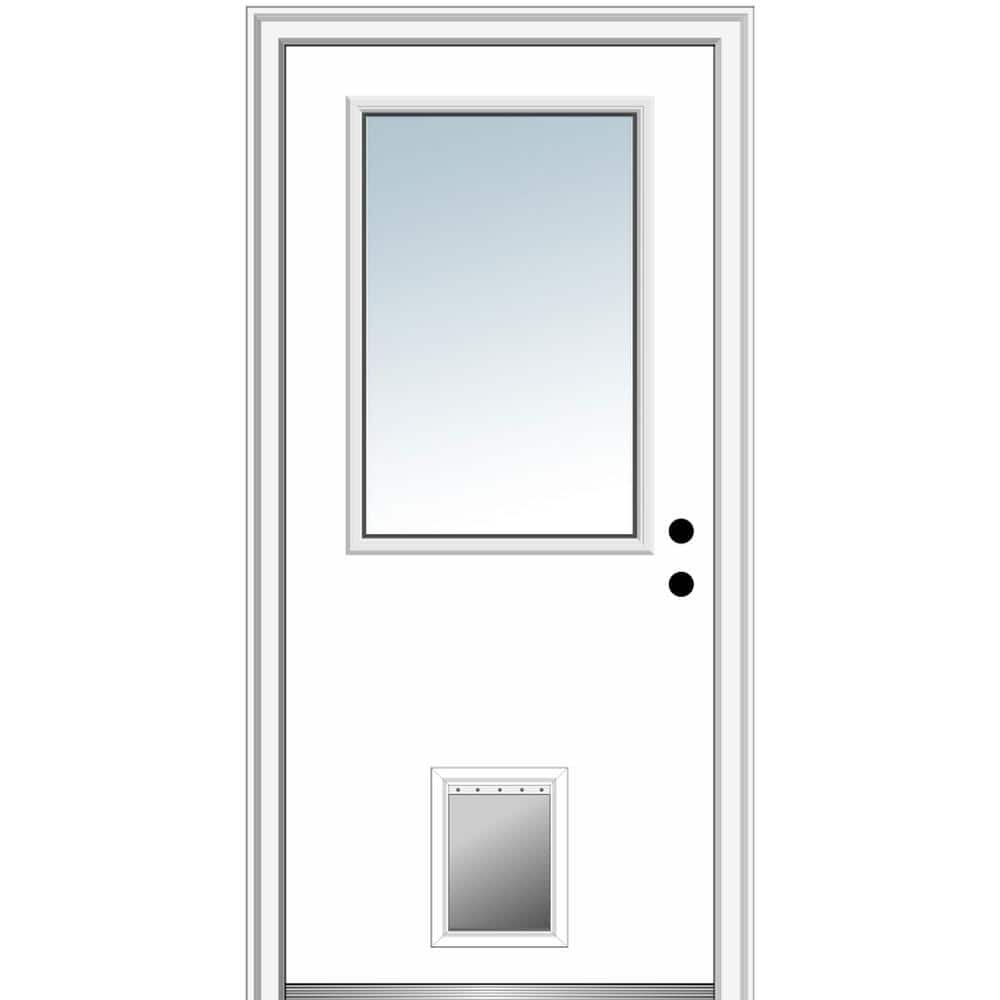 MMI Door 36 In. X 80 In. Classic Left-Hand Inswing 1/2-Lite Clear ...