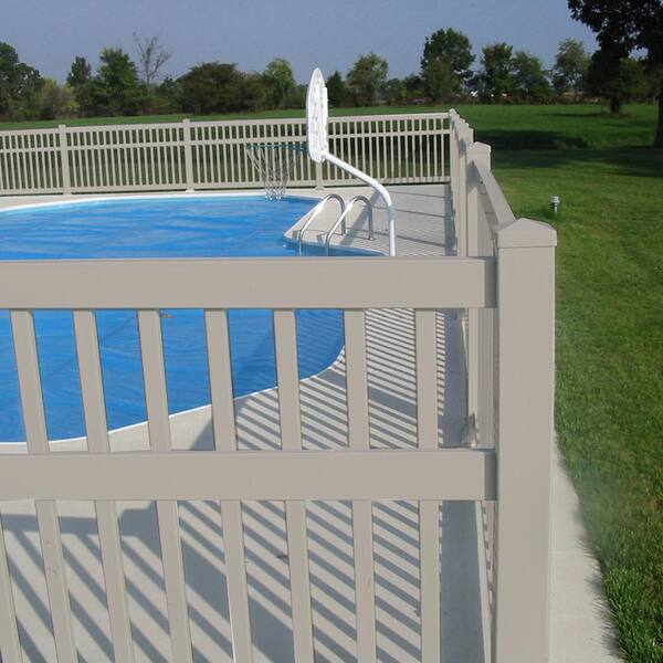 Weatherables Neptune 4 ft. W x 5 ft. H Tan Vinyl Pool Fence Gate