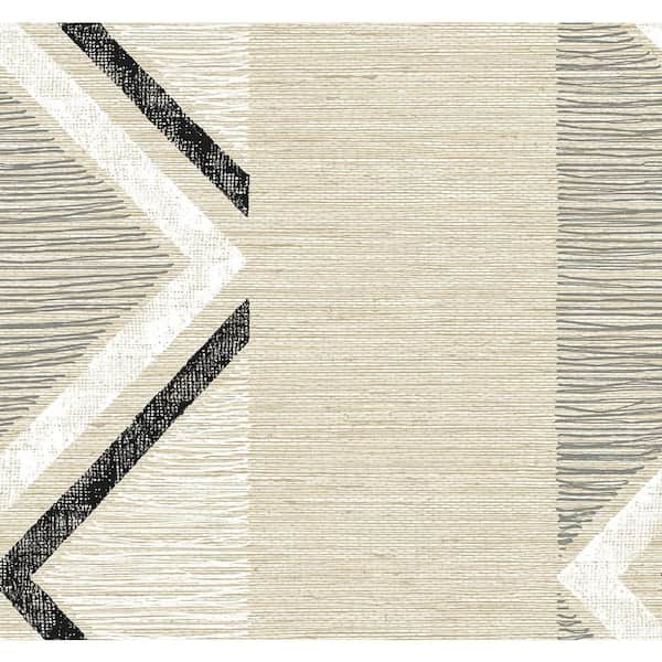 Seabrook Designs 60.75 sq. ft. Neutral Beswick Chevron Nonwoven Paper Unpasted Wallpaper Roll